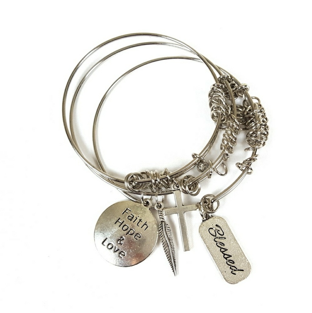 Women's charm bangle bracelets